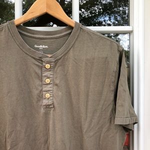 Goodfelllow & Co. Shirts - Olive Green Goodfellow Short Sleeve Henley Tee Goodfelllow & Co. Shirts - Olive Green Goodfellow Short Sleeve Henley Tee